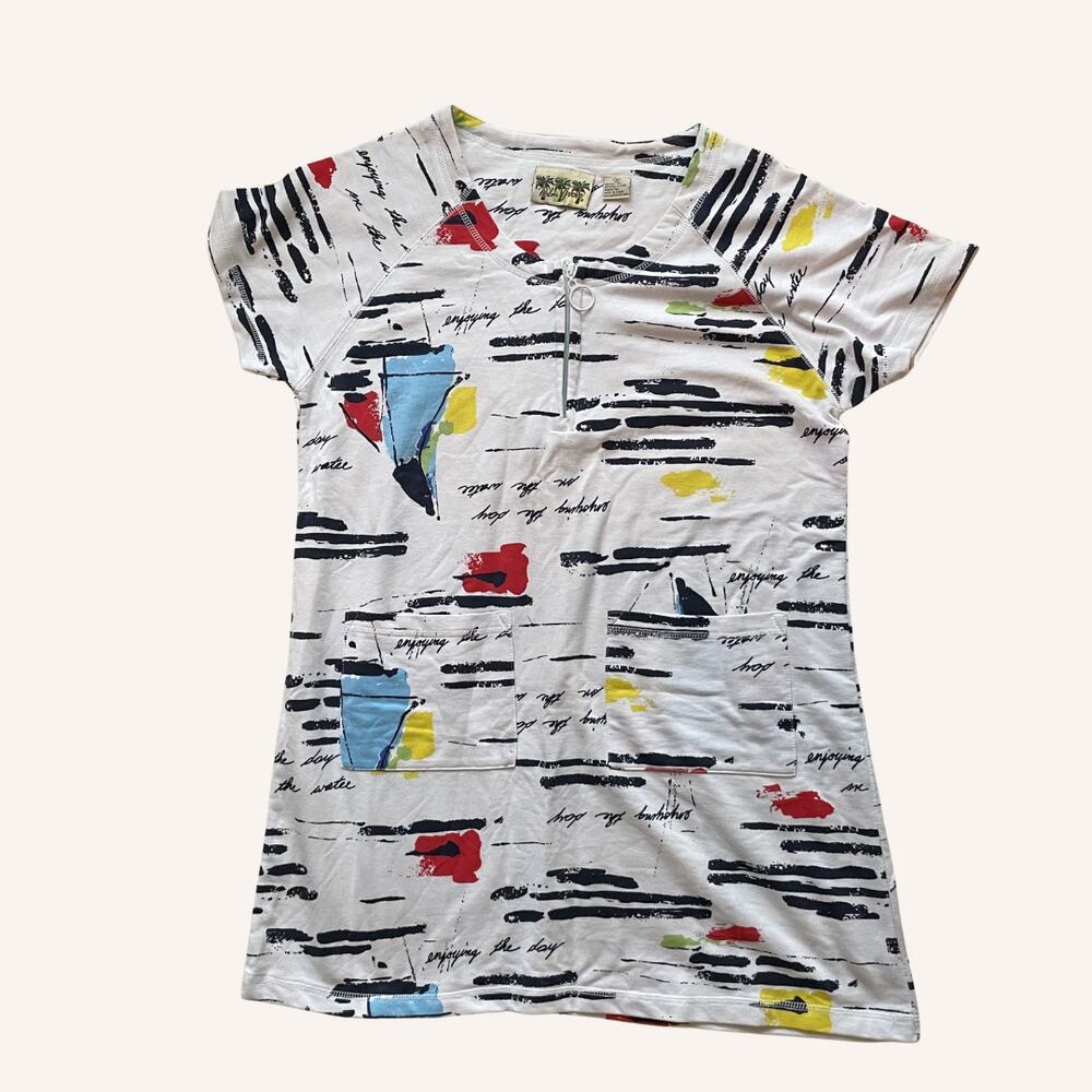 PALM GROVE vintage 90s swimsuit beach cover up M cotton blend